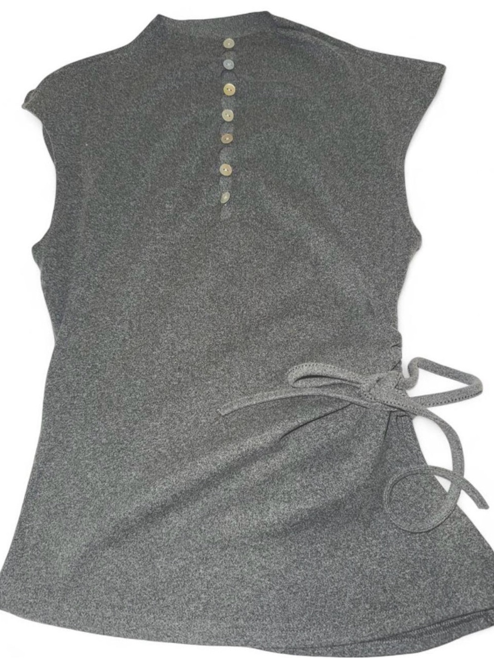 Women’s Gray Tie-Waist Sleeveless Top